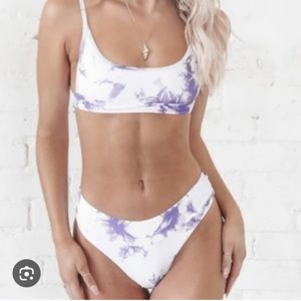 SHEIN ~ Purple & White Tie Dye Bikini Set (NWOT, XL)